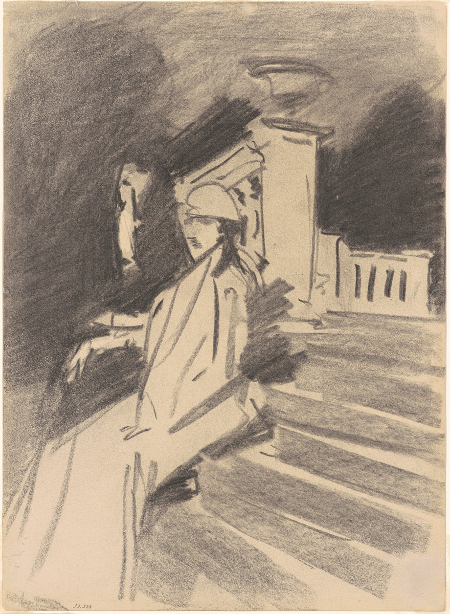 By the Fountain, Villa Torlonia, Frascati, Italy by John Singer Sargent (American, 1856 - 1925), 16X12"(A3)Poster Print