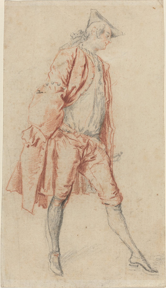 A French Gentleman Standing by Jacques André Portail (French, 1695 - 1759), 16X12"(A3)Poster Print