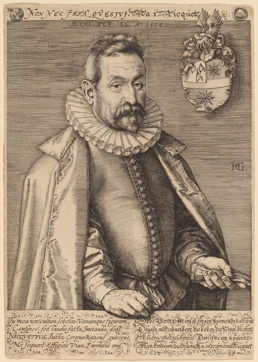 Jan Nicquet by Hendrik Goltzius (Dutch, 1558 - 1617), 16X12"(A3)Poster Print
