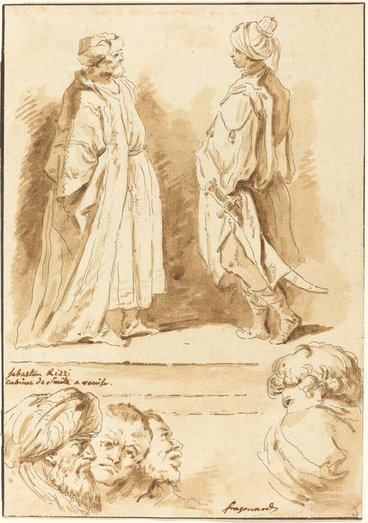 Details from the Adoration of the Magi and the Pool at Bethesda by Jean Claude Richard de Saint-Non after Jean-Honoré Fragonard after Sebastiano Ricci (French, 1727 - 1791), 16X12"(A3)Poster Print