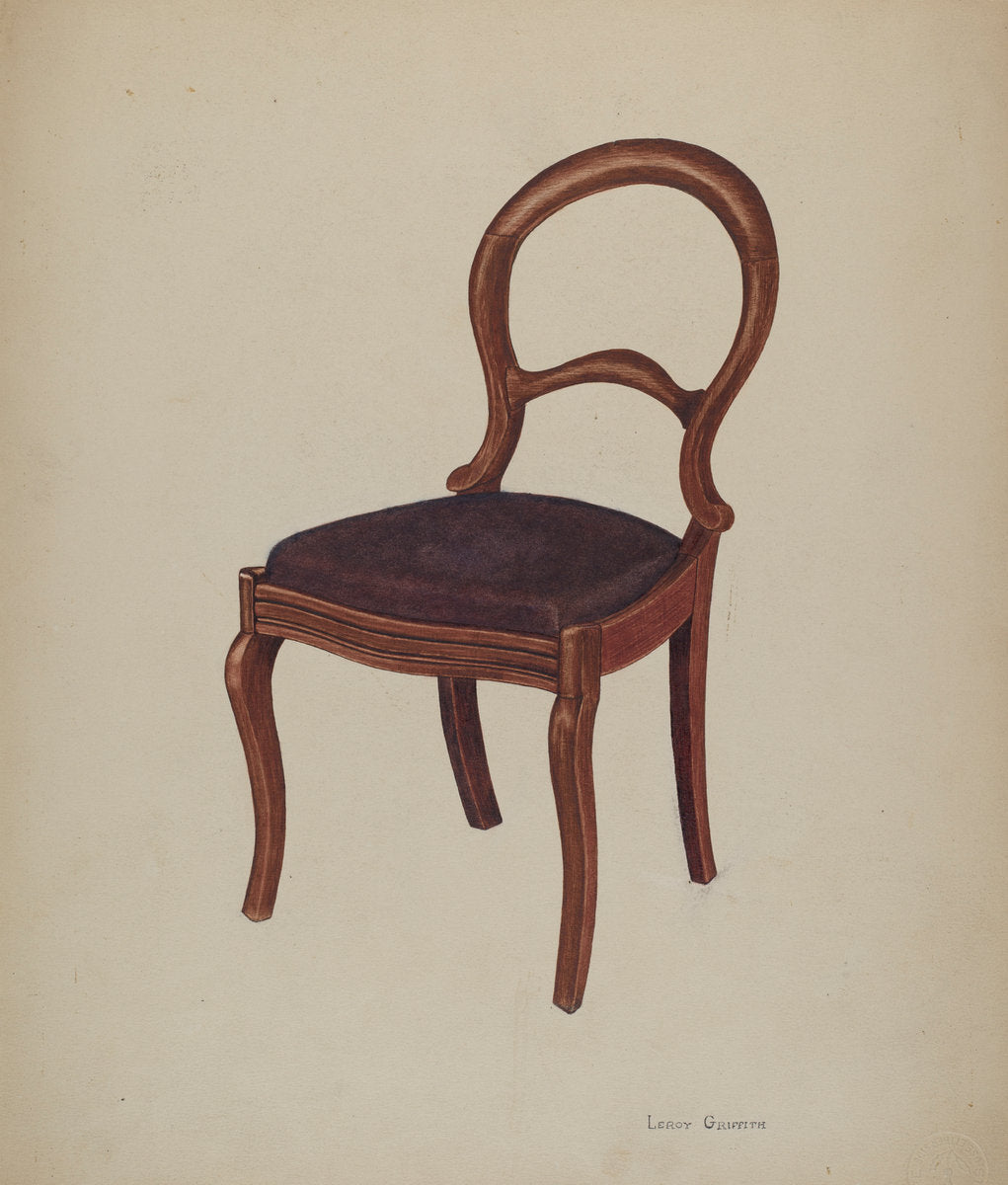 Parlor Chair by LeRoy Griffith (American, active c. 1935), 16X12"(A3)Poster Print