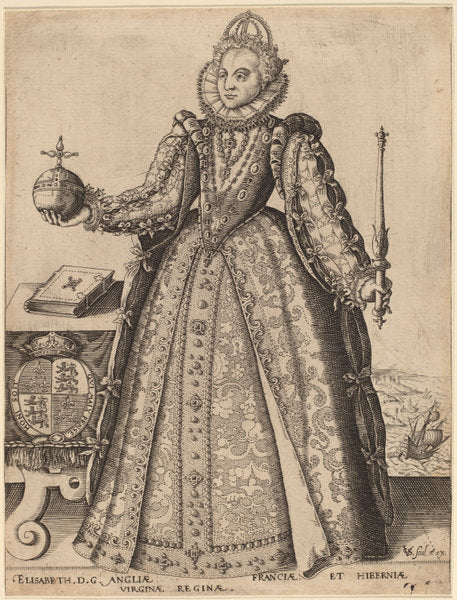 Elizabeth, Queen of Great Britain by Christoffel van Sichem I (Dutch, c. 1546 - 1624), 16X12"(A3)Poster Print