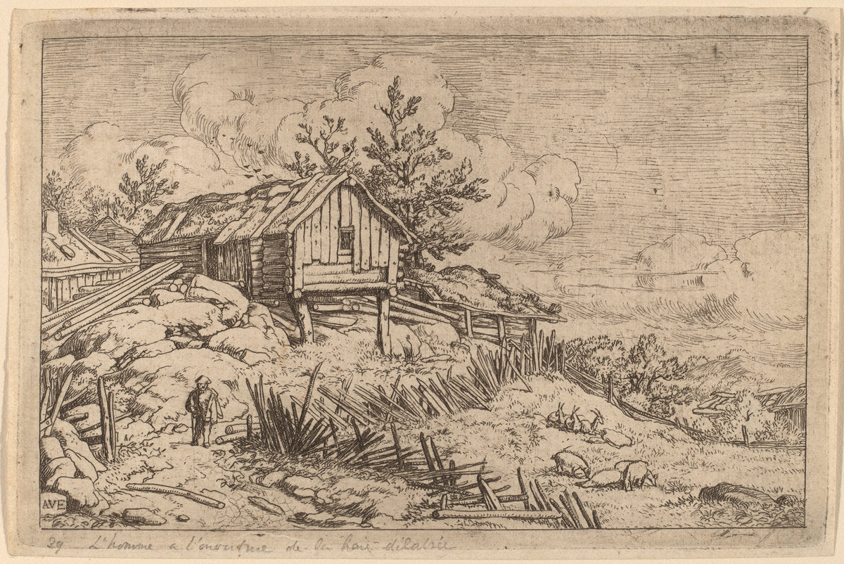 Man near Entry of a Ruinous Hedge by Allart van Everdingen (Dutch, 1621 - 1675), 16X12"(A3)Poster Print