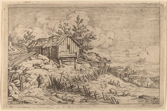 Man near Entry of a Ruinous Hedge by Allart van Everdingen (Dutch, 1621 - 1675), 16X12"(A3)Poster Print