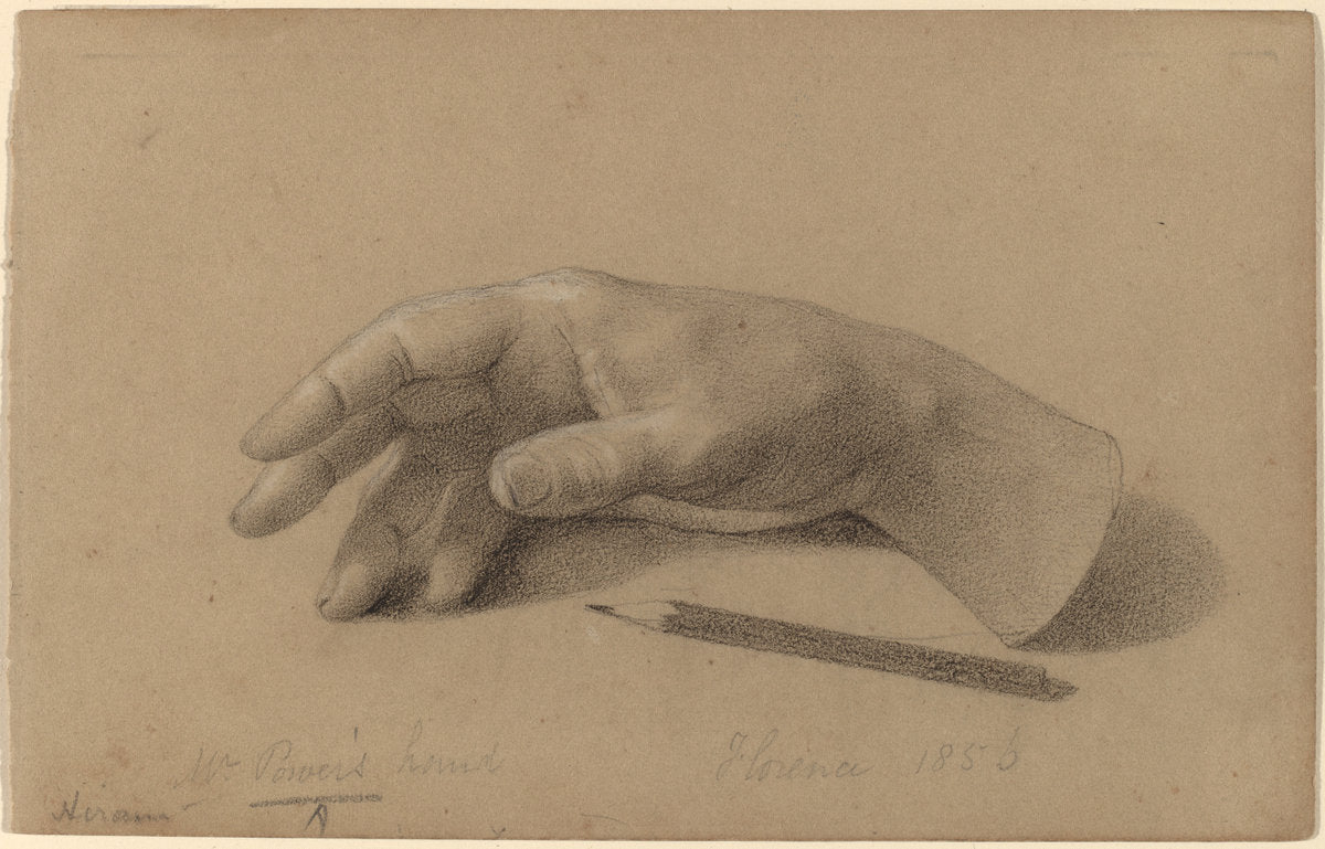 Study of a Hand by Hiram Powers (American, 1805 - 1873), 16X12"(A3)Poster Print