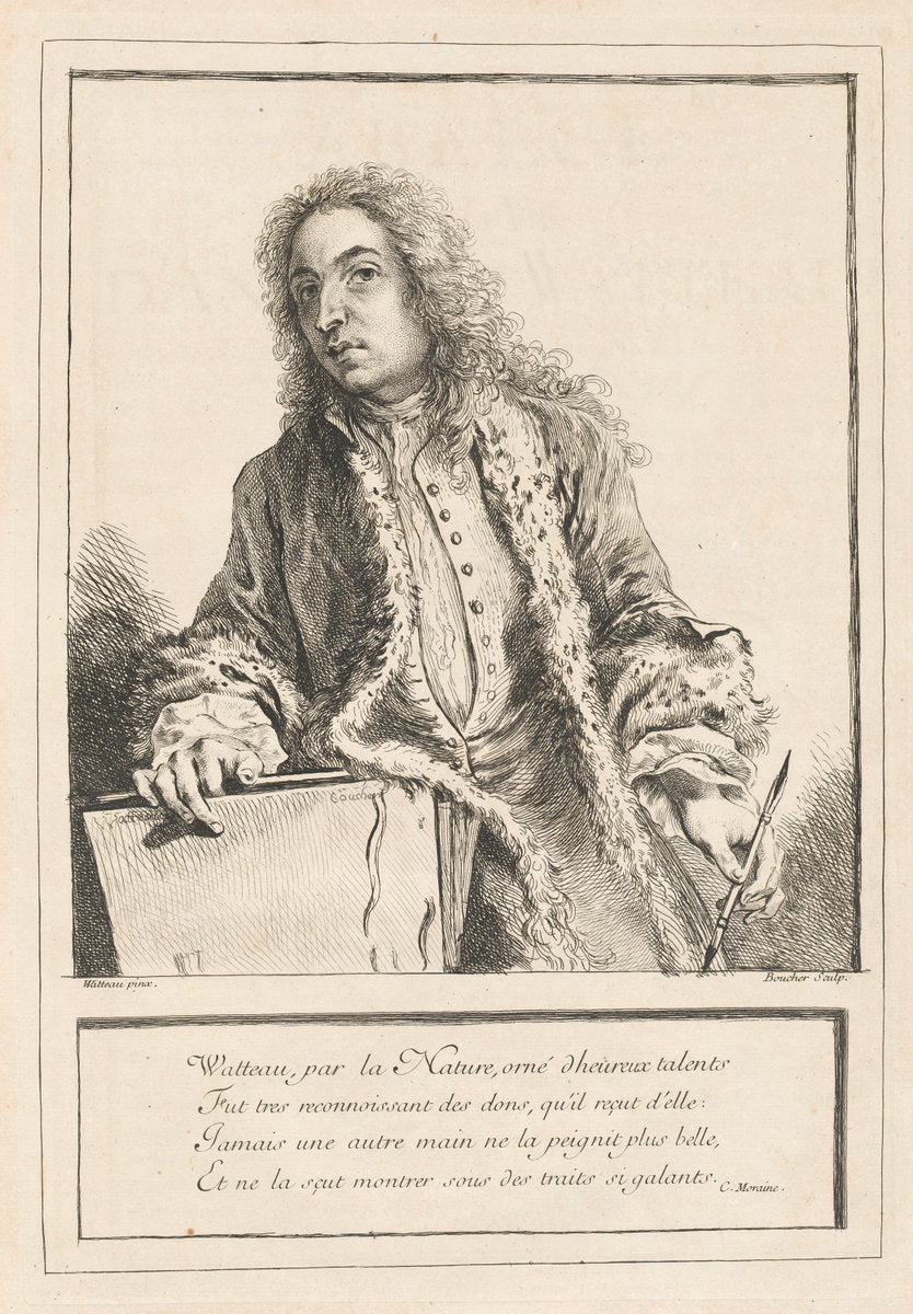 Figures de différents caractères, de Paysages, et d'Etudes dessinées d'après nature par Antoine Watteau (volume I) by Various Artists after Antoine Watteau (French, 1684 - 1721), 16X12"(A3)Poster Print