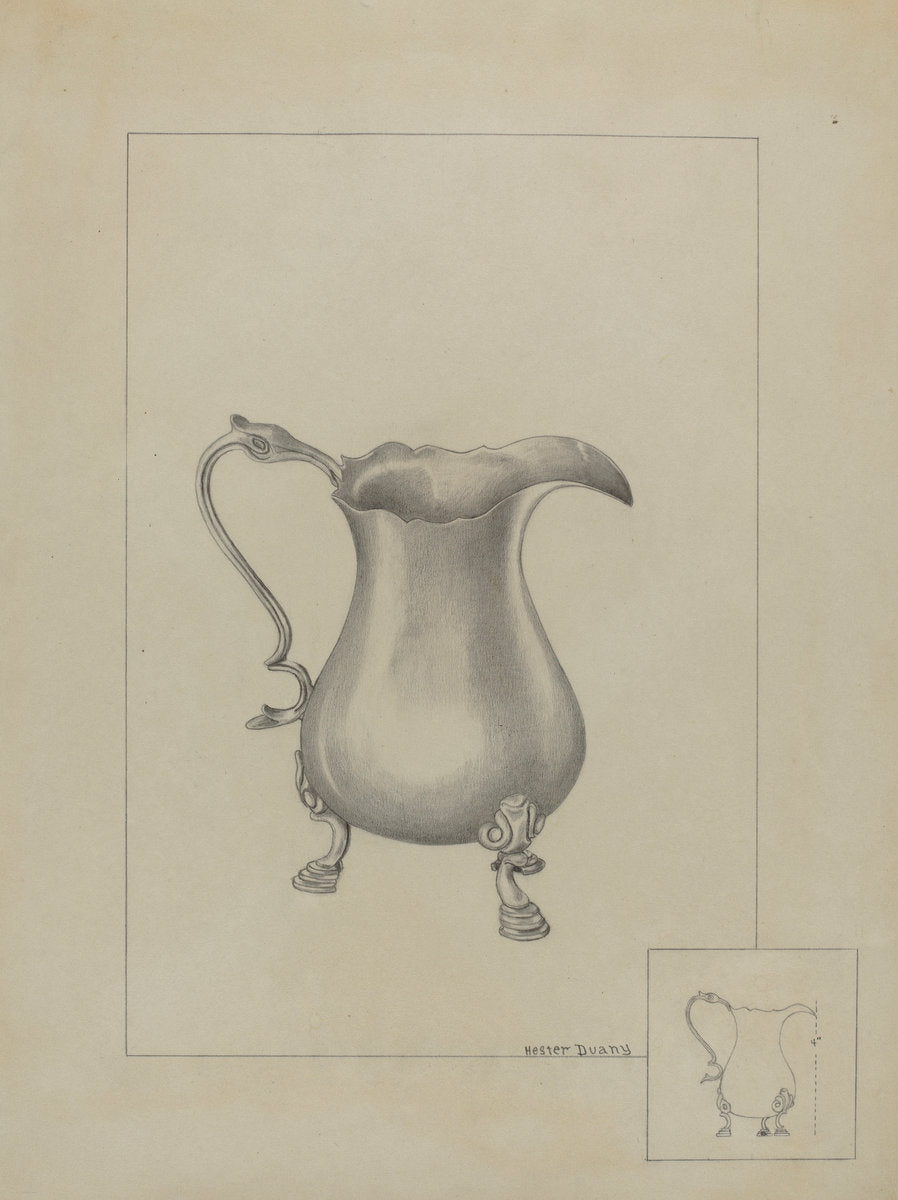 Silver Creamer by Hester Duany (American, 1891 - 1964), 16X12"(A3)Poster Print