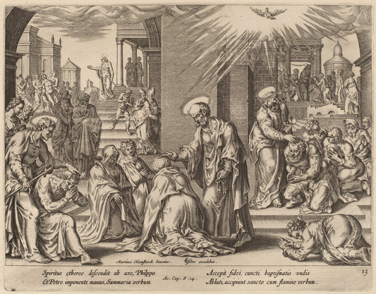 The People of Samaria Receive the Word of God by Philip Galle after Maerten van Heemskerck (Flemish, 1537 - 1612), 16X12"(A3)Poster Print