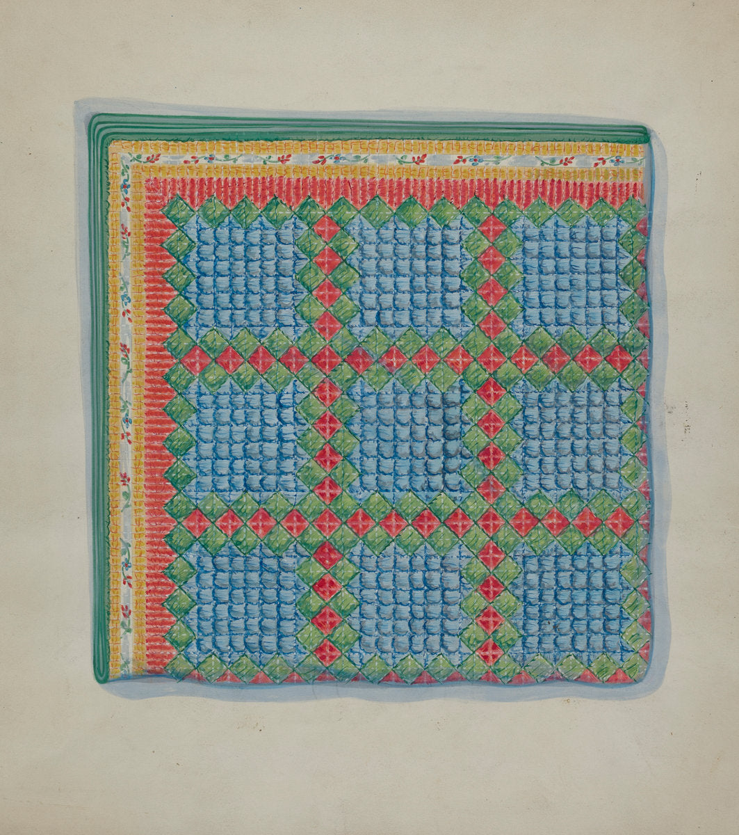 Patchwork Quilt by Mabel Ritter (American, active c. 1935), 16X12"(A3)Poster Print
