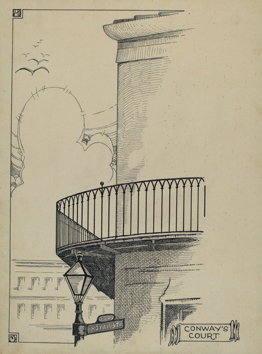 Wrought Iron Railing by Thomas Byrne (American, active c. 1935), 16X12"(A3)Poster Print