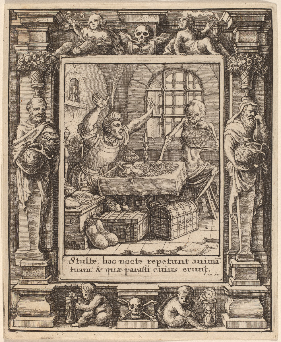 Miser by Wenceslaus Hollar after Hans Holbein the Younger after Abraham van Diepenbeeck (Bohemian, 1607 - 1677), 16X12"(A3)Poster Print