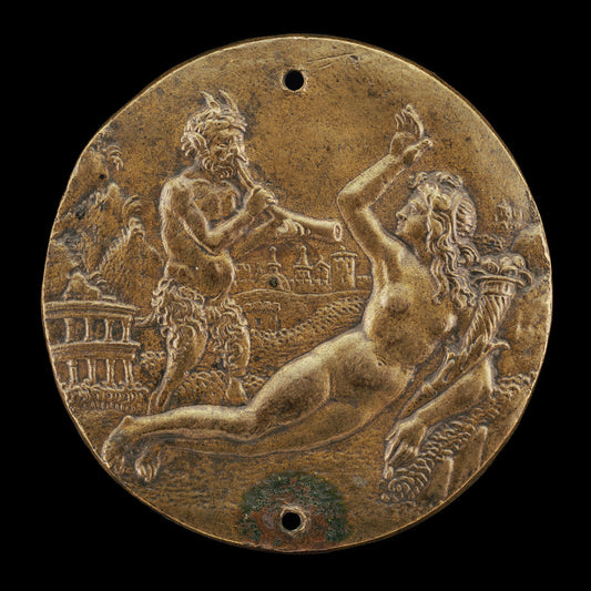 Abundance and Satyr by Pseudo Antonio da Brescia (Venetian (?), active early 16th century), 16X12"(A3)Poster Print