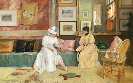 A Friendly Call by William Merritt Chase (American, 1849 - 1916), 16X12"(A3)Poster Print