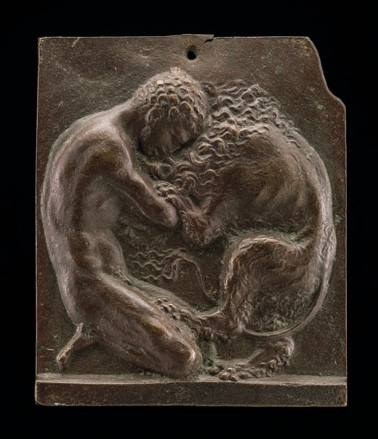 Hercules and the Nemean Lion by Attributed to Moderno (Veronese, 1467 - 1528), 16X12"(A3)Poster Print