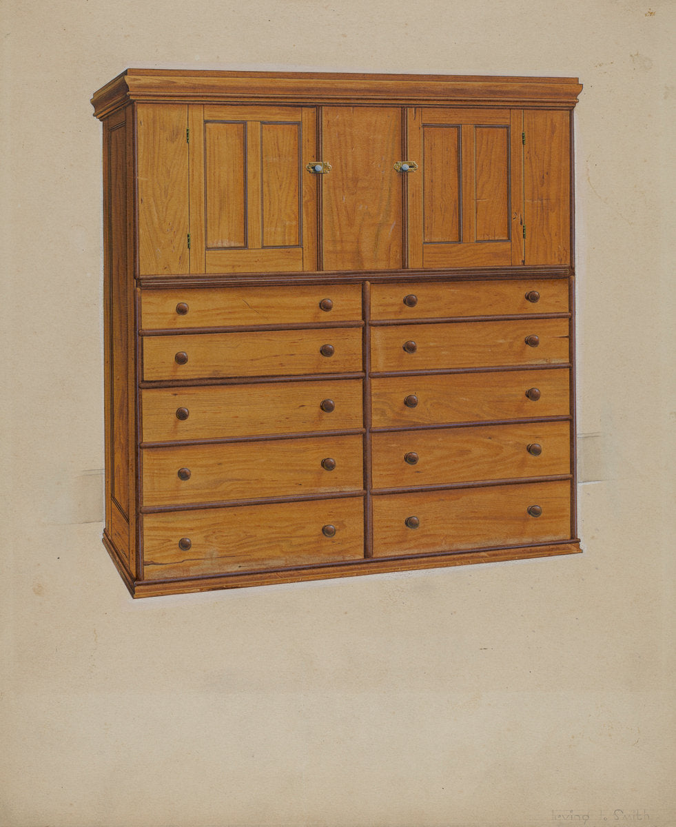 Shaker Cabinet by Irving I. Smith (American, active c. 1935), 16X12"(A3)Poster Print