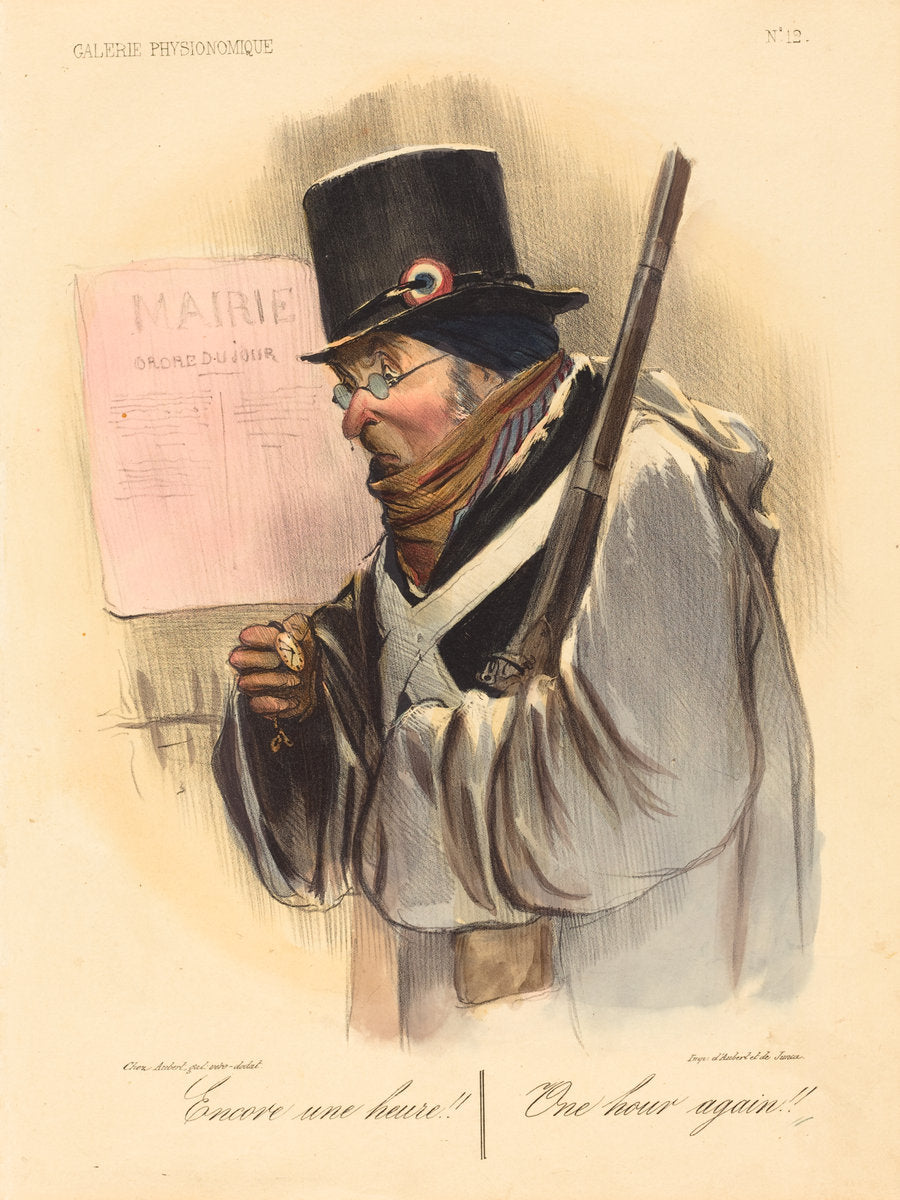 Encore une heure!! by Honoré Daumier (French, 1808 - 1879), 16X12"(A3)Poster Print