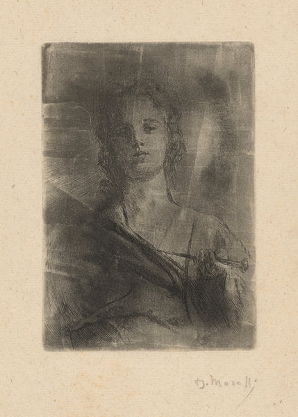 Personification of Engraving (Allegoria dell'incisione) by Domenico Morelli (Neapolitan, 1823 - 1901), 16X12"(A3)Poster Print
