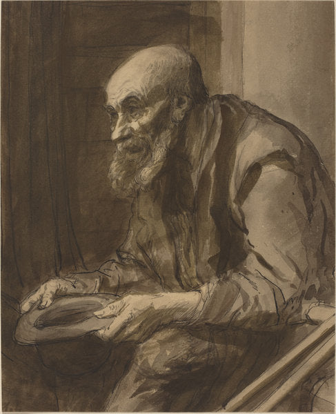 Beggar with Crutches by Alphonse Legros (French, 1837 - 1911), 16X12"(A3)Poster Print