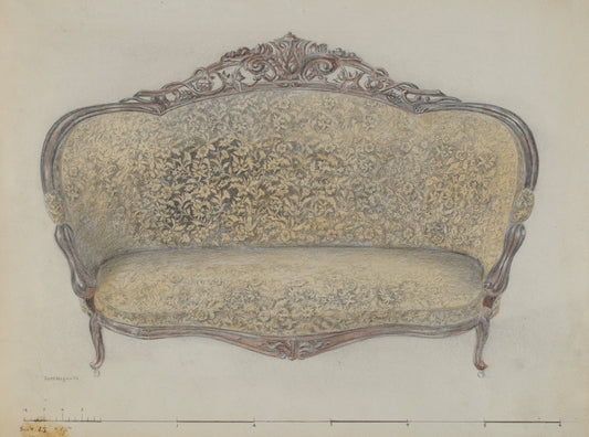 Sofa by Edith Magnette (American, active c. 1935), 16X12"(A3)Poster Print
