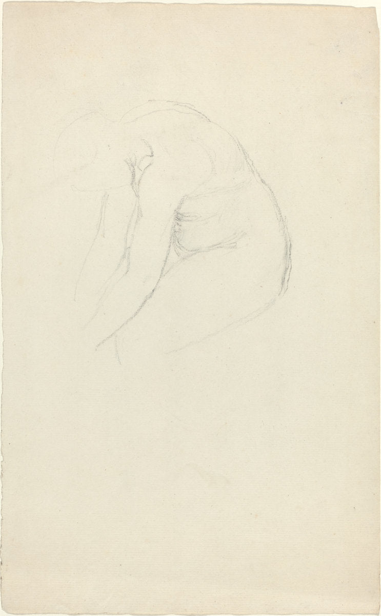 Seated Figure Bending Forward by John Flaxman (British, 1755 - 1826), 16X12"(A3)Poster Print