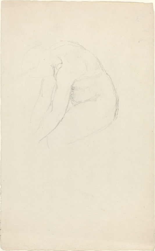 Seated Figure Bending Forward by John Flaxman (British, 1755 - 1826), 16X12"(A3)Poster Print