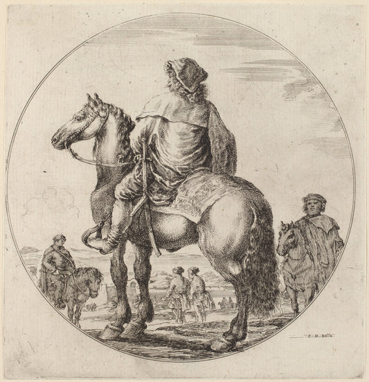 Hungarian Cavalier by Stefano Della Bella (Italian, 1610 - 1664), 16X12"(A3)Poster Print
