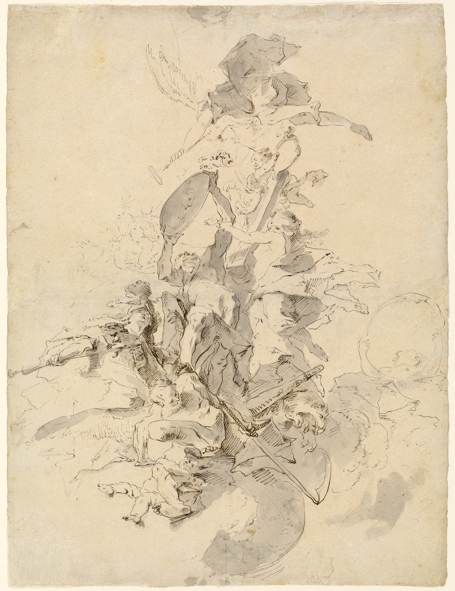 The Glorification of a Prelate by Josef Winterhalder the Younger (Austrian, 1743 - 1807), 16X12"(A3)Poster Print
