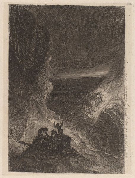 Shipwreck by Alexandre Calame (Swiss, 1810 - 1864), 16X12"(A3)Poster Print