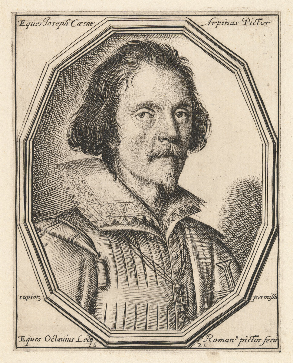Giuseppe Cesari by Ottavio Leoni (Roman, c. 1578 - 1630), 16X12"(A3)Poster Print