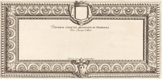Title Page for Callot's "Various Italian Landscapes" by Attributed to François Collignon (French, c. 1609 - 1657), 16X12"(A3)Poster Print
