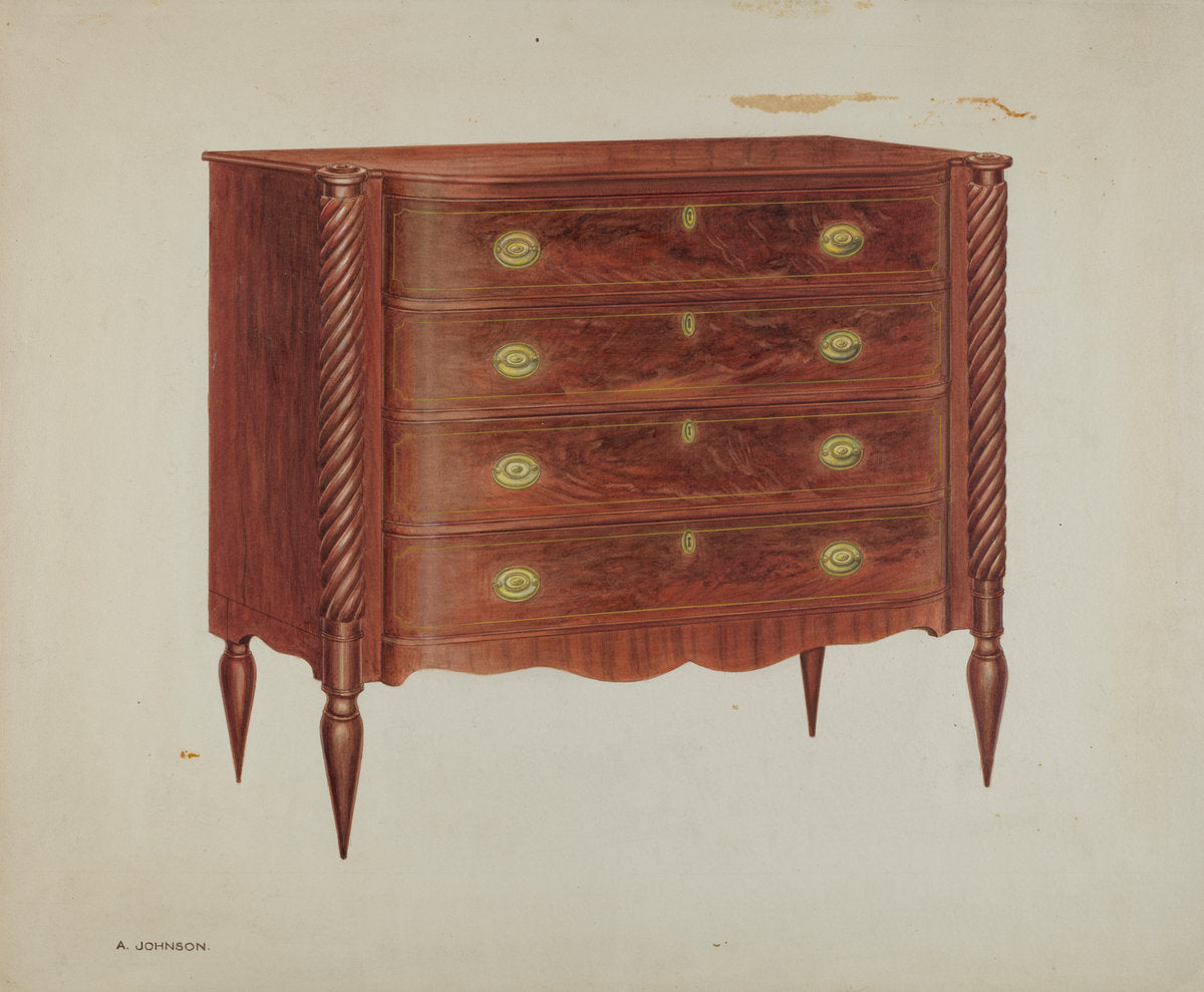 Chest of Drawers by Arthur Johnson (American, active c. 1935), 16X12"(A3)Poster Print
