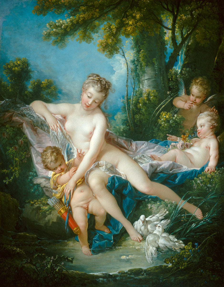 The Bath of Venus by François Boucher (French, 1703 - 1770), 16X12"(A3)Poster Print