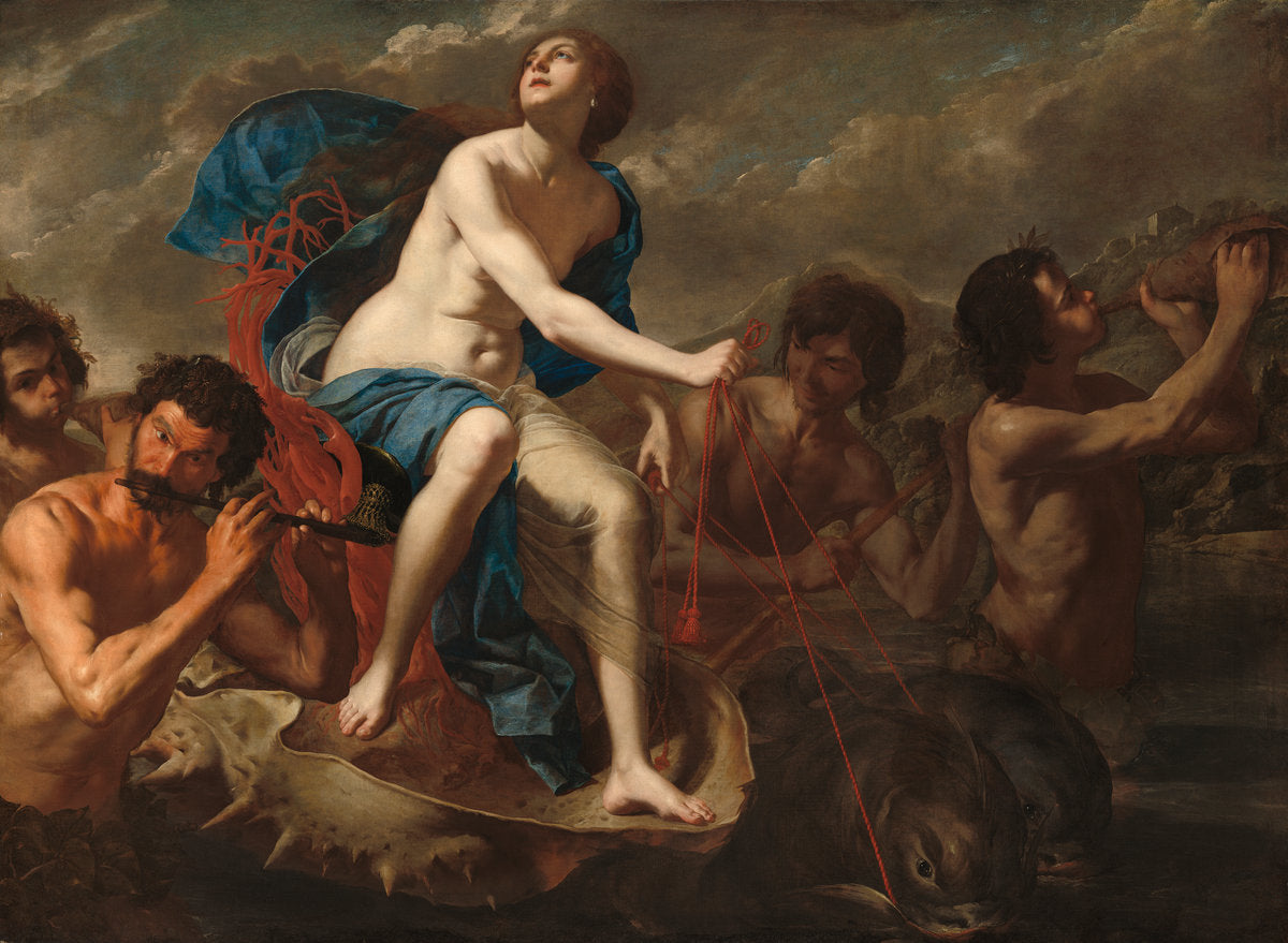 The Triumph of Galatea by Bernardo Cavallino (Neapolitan, 1616 - 1656), 16X12"(A3)Poster Print