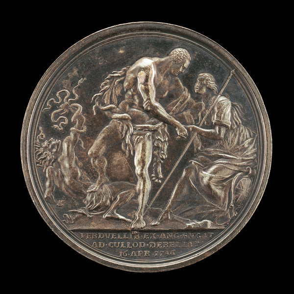 The Duke as Hercules, Overcoming Discord and Raising Britannia [reverse] by Richard Yeo (British, c. 1710 - 1779), 16X12"(A3)Poster Print