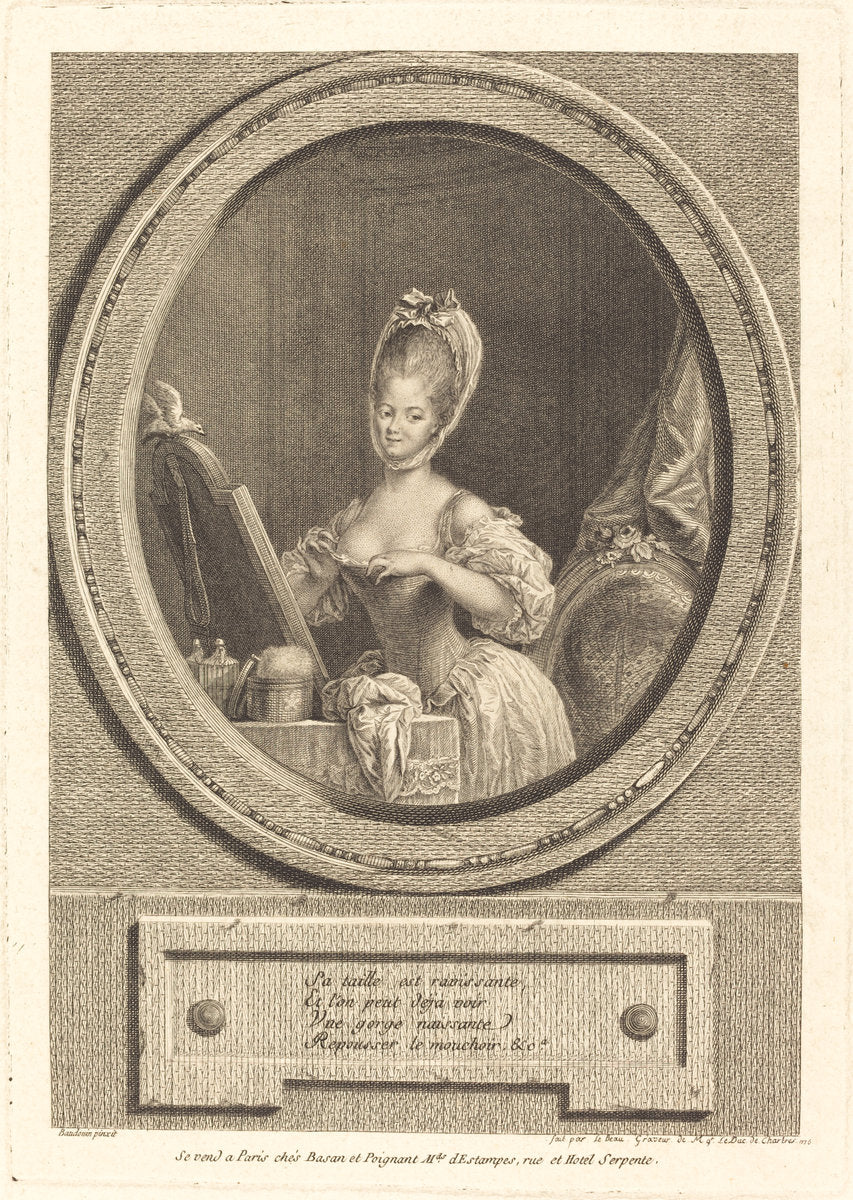 Sa taille est ravissante by Pierre Adrien Le Beau after Pierre-Antoine Baudouin (French, 1748 - 1800 or after), 16X12"(A3)Poster Print
