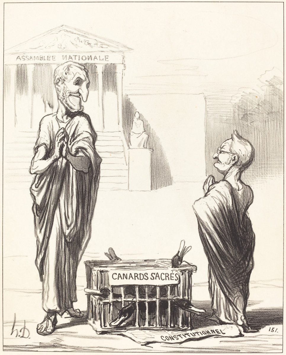 Les Augures de l'Empire... by Honoré Daumier (French, 1808 - 1879), 16X12"(A3)Poster Print
