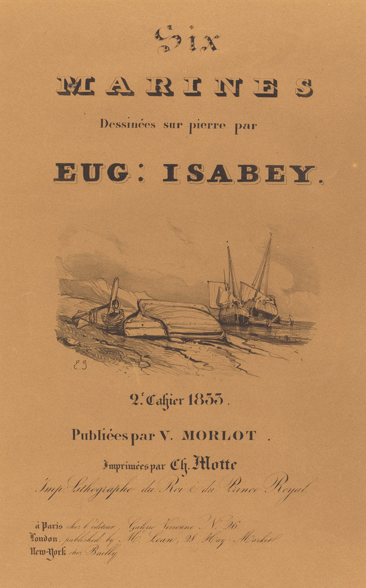 Six marines by Eugène Isabey (French, 1803 - 1886), 16X12"(A3)Poster Print