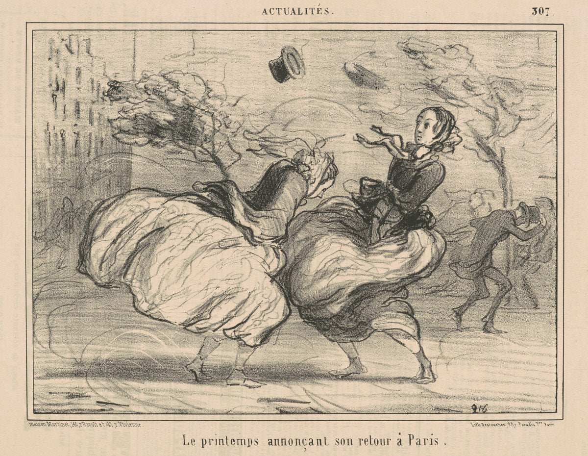 Le printemps annonçant son retour à Paris by Honoré Daumier (French, 1808 - 1879), 16X12"(A3)Poster Print