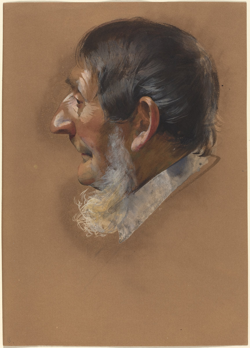 c. 1850 by German 19th Century (Profile of a Man with Sidewhiskers), 16X12"(A3)Poster Print