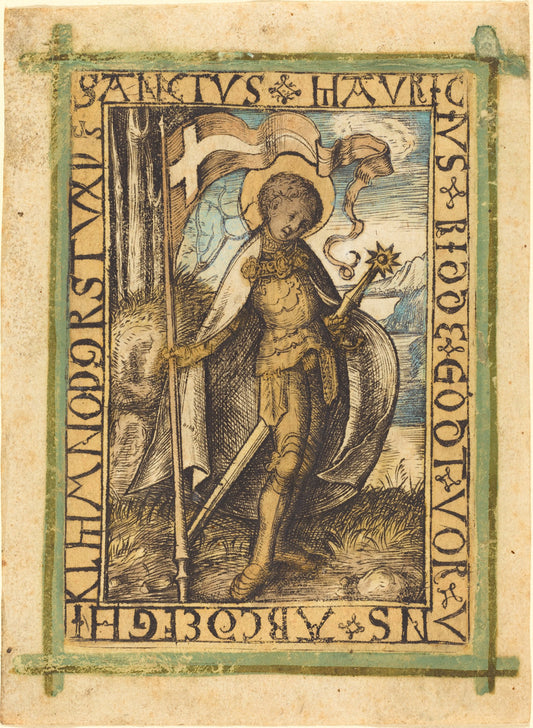 c. 1480/1490 by German 15th Century (Saint Maurice), 16X12"(A3)Poster Print