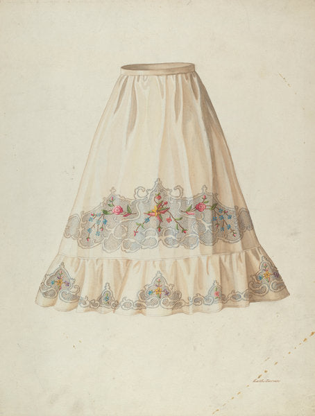 Skirt from Wedding Dress by Edith Towner (American, active c. 1935), 16X12"(A3)Poster Print