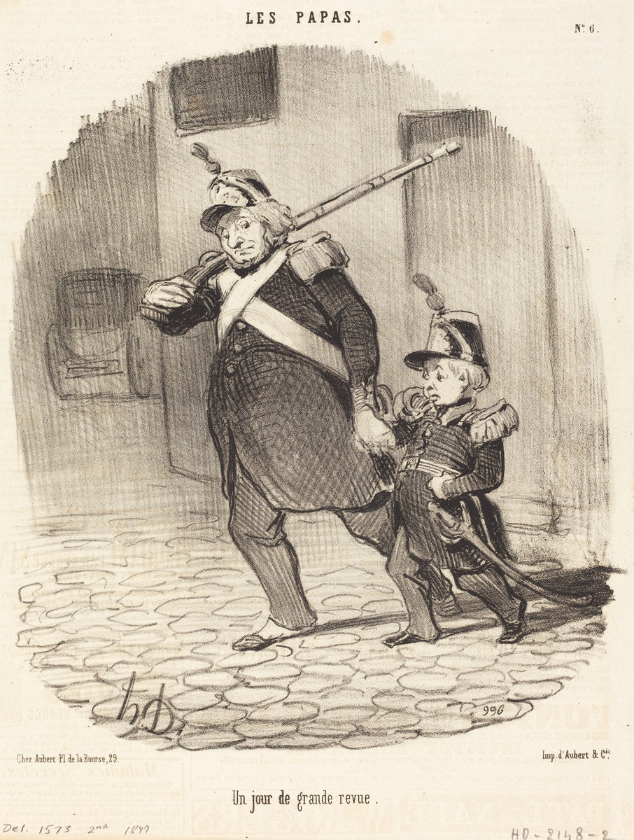 Un Jour de grande revue by Honoré Daumier (French, 1808 - 1879), 16X12"(A3)Poster Print