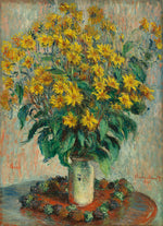 Jerusalem Artichoke Flowers by Claude Monet (French, 1840 - 1926), 16X12"(A3)Poster Print