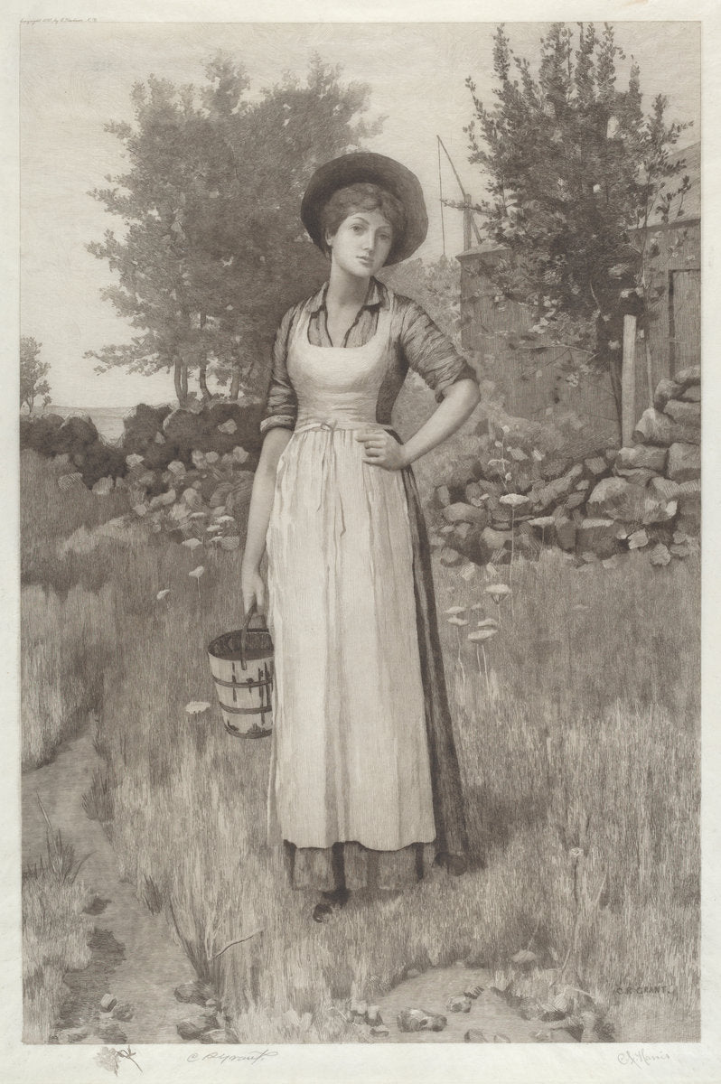 Untitled (Farmer's Daughter) by Charles X. Harris (1854 - 1936), 16X12"(A3)Poster Print