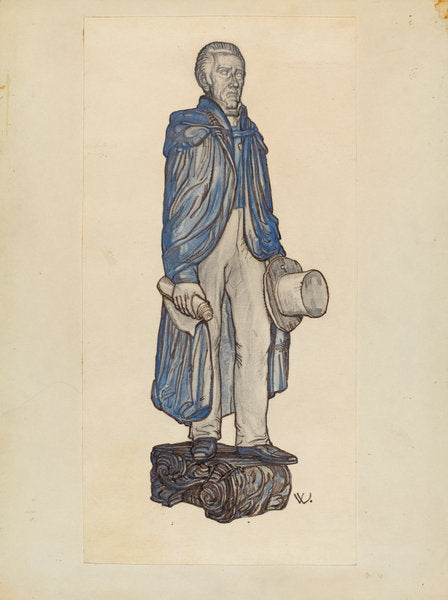 Figurehead: "Andrew Jackson" by Elizabeth Fairchild (American, active c. 1935), 16X12"(A3)Poster Print