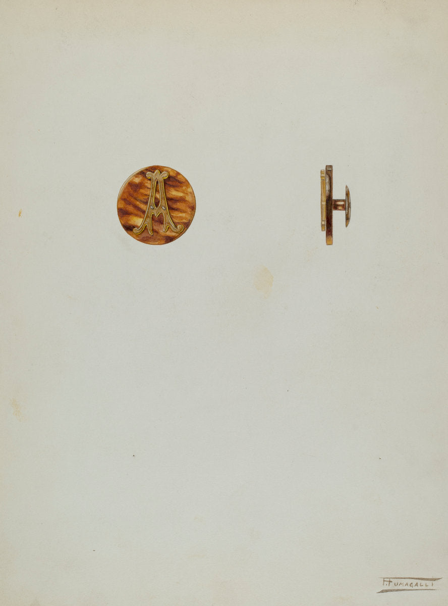 Cuff Button by Frank Fumagalli (American, active c. 1935), 16X12"(A3)Poster Print