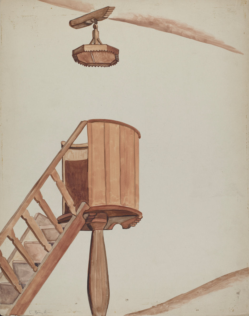 Pulpit by E. Boyd (American, active c. 1935), 16X12"(A3)Poster Print