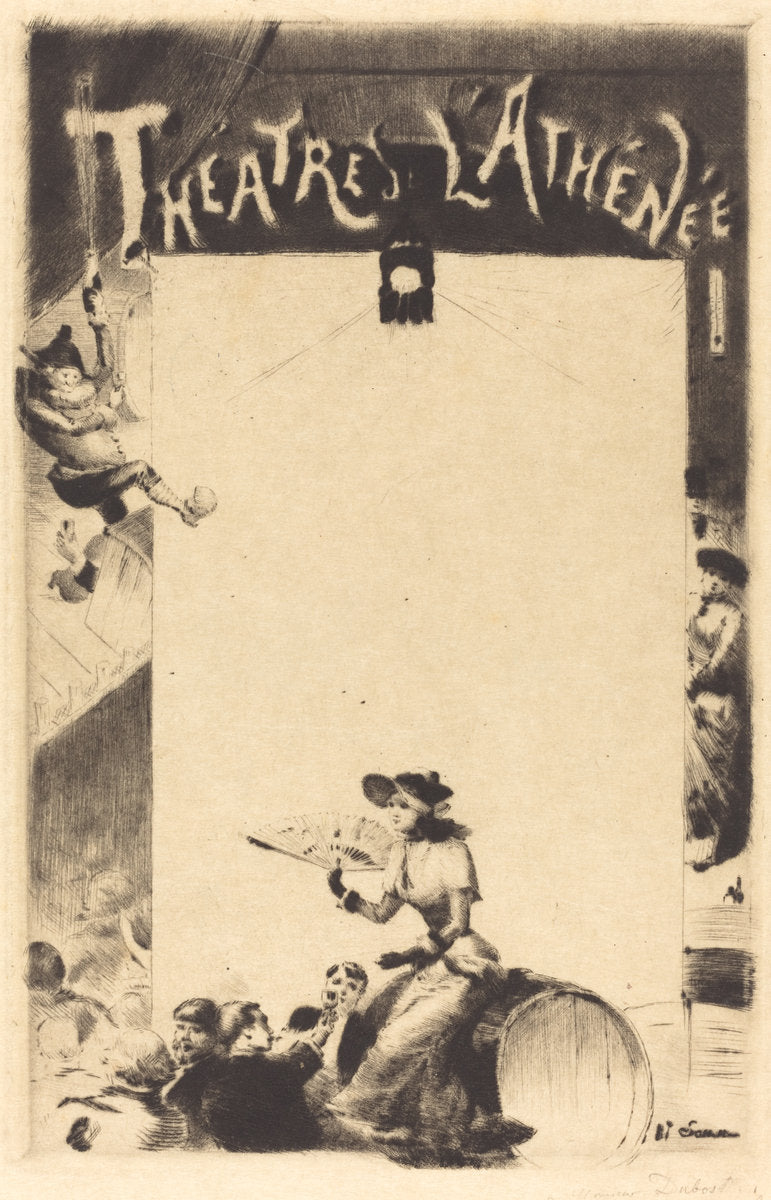 Program for "Théatres l'Athénée" by Henry Somm (French, 1844 - 1907), 16X12"(A3)Poster Print