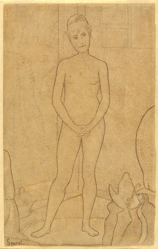 Study after "The Models" by Georges Seurat (French, 1859 - 1891), 16X12"(A3)Poster Print