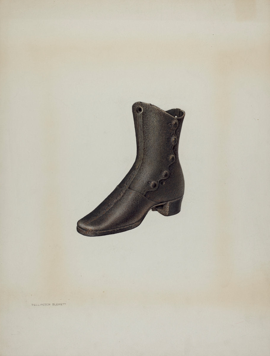 Iron Mannequin Shoe by Wellington Blewett (American, active c. 1935), 16X12"(A3)Poster Print